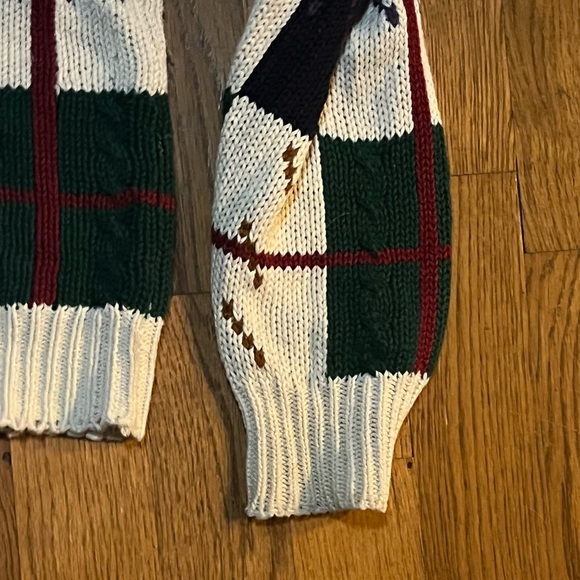 Vintage 1990s Van Heusen Knitted Crewneck Sweater Pattern Grandpa Sweater sz L - Picture 7 of 11